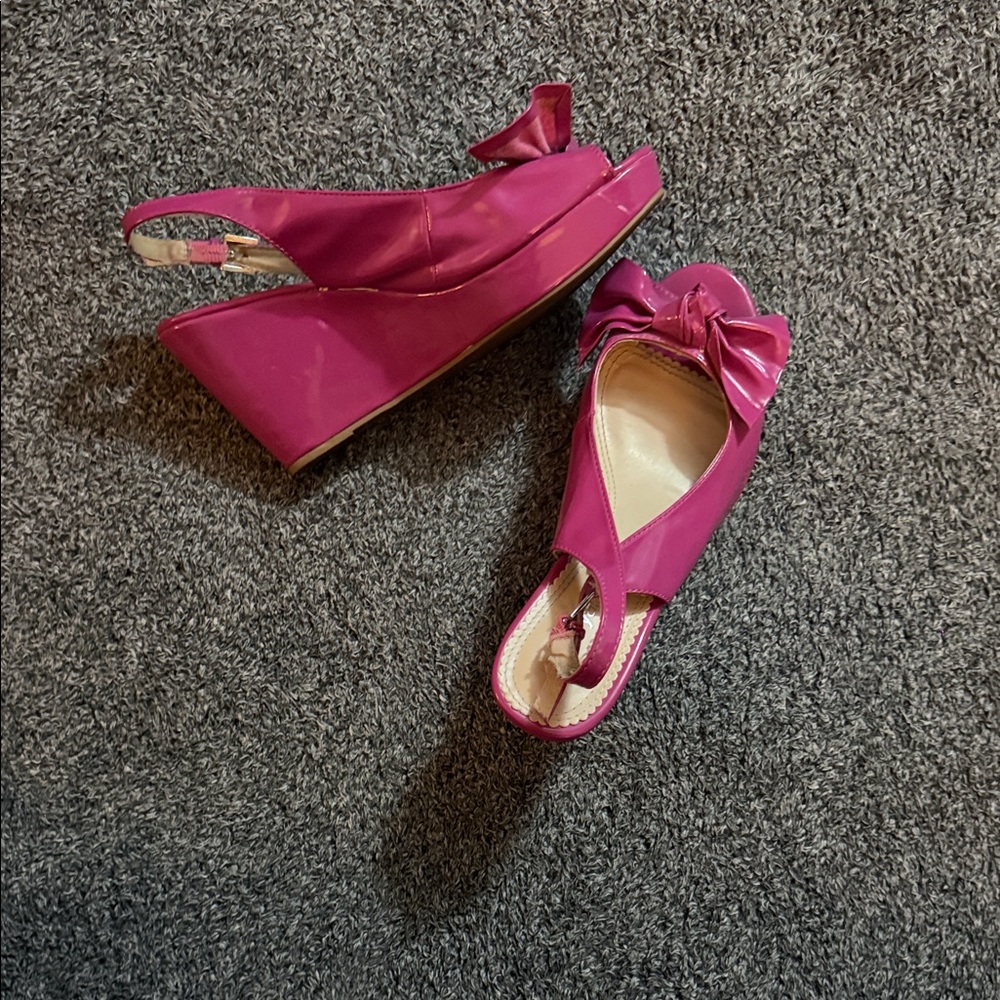 Lane Bryant Fuchsia Wedge Sandals